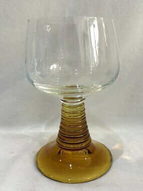 Vintage Schott Zwiesel Amber Beehive Stem Wine Glass 0.25 L